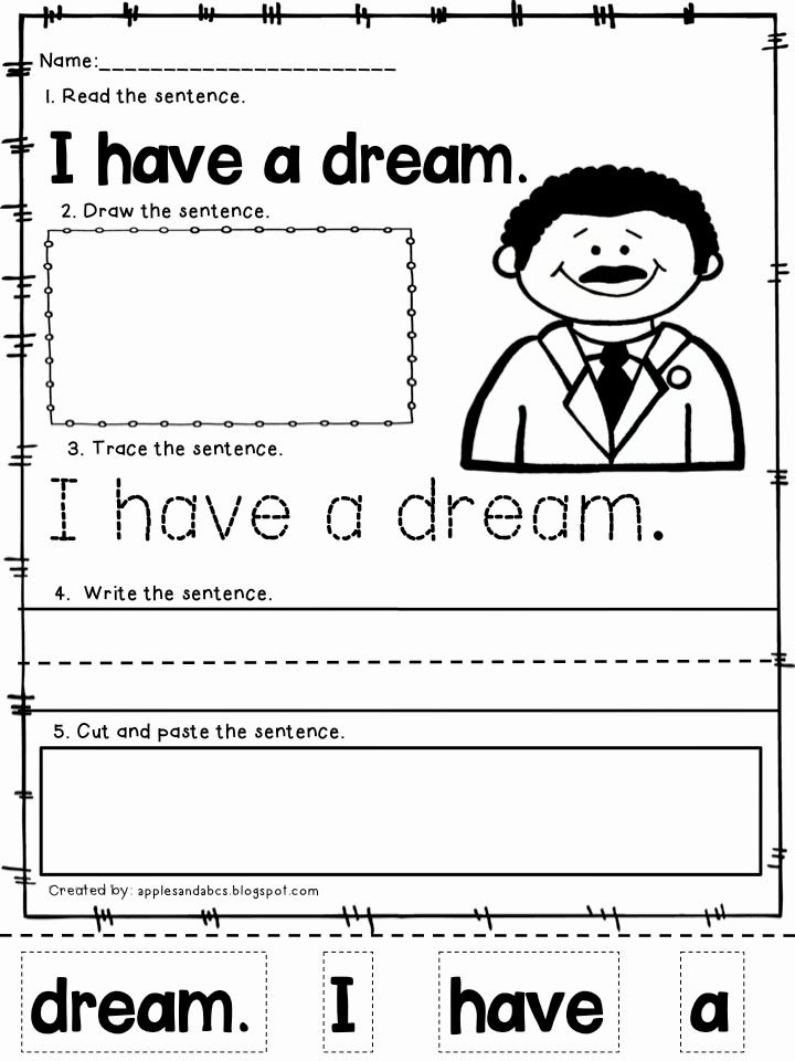 50 I Have A Dream Worksheet