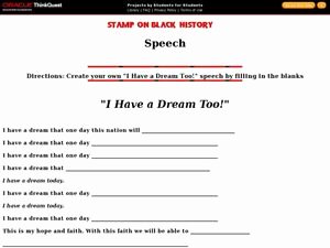 I Have A Dream Worksheet Beautiful I Have A Dream too 5th 8th Grade Worksheet
