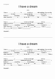I Have A Dream Worksheet Elegant I Have A Dream Worksheets