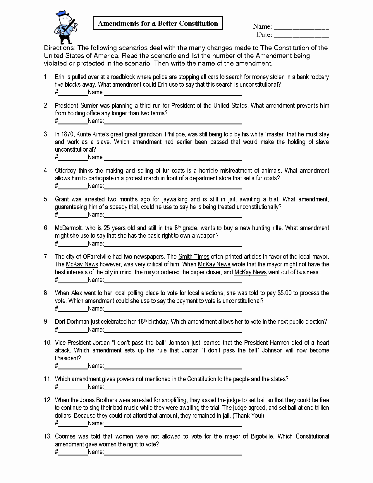 I Have Rights Worksheet Unique 18 Best Of Amendment 1 Worksheet Amendments to