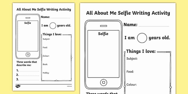 I Vs Me Worksheet Unique All About Me Selfie Writing Worksheet Start Of the