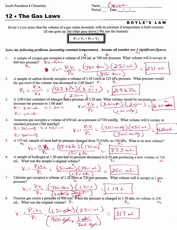 Ideal Gas Laws Worksheet Awesome Ideal Gas Law Problems Worksheet