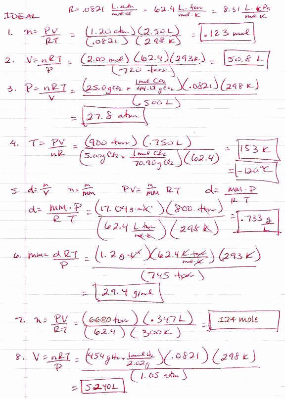 Ideal Gas Laws Worksheet New Ideal Gas Law Problems Worksheet