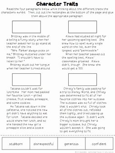 Identifying Character Traits Worksheet Fresh This is A Fill In the Blank Worksheet that I Created for