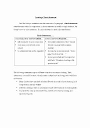 Identifying thesis Statement Worksheet Fresh English Teaching Worksheets Other Writing Worksheets