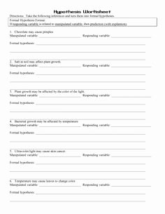 Identifying Variables Worksheet Answers Luxury Ag Science Hypothesis Worksheet Answers