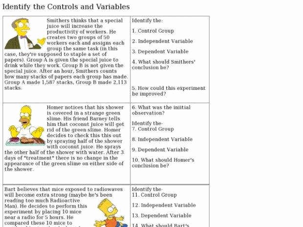 Identifying Variables Worksheet Answers Luxury Identifying Variables Worksheet