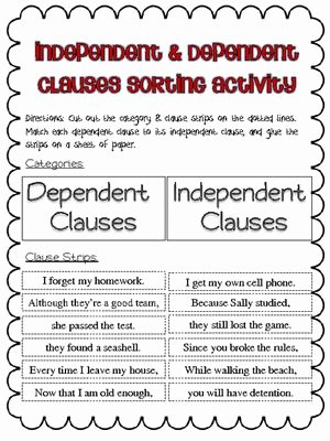 Independent and Dependent Clauses Worksheet Best Of Pinterest • the World’s Catalog Of Ideas