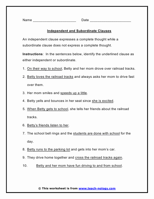 Independent and Dependent Clauses Worksheet Best Of Time Worksheet New 63 Time Clauses Worksheet