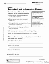 Independent and Dependent Clauses Worksheet Inspirational Dependent and Independent Clauses 8th 10th Grade
