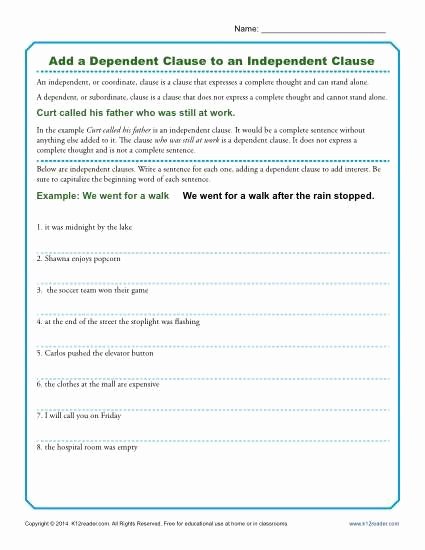 Independent and Dependent Clauses Worksheet New 17 Best Ideas About Dependent Clause On Pinterest