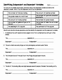 Independent and Dependent Variables Worksheet Awesome A Little Science Planning