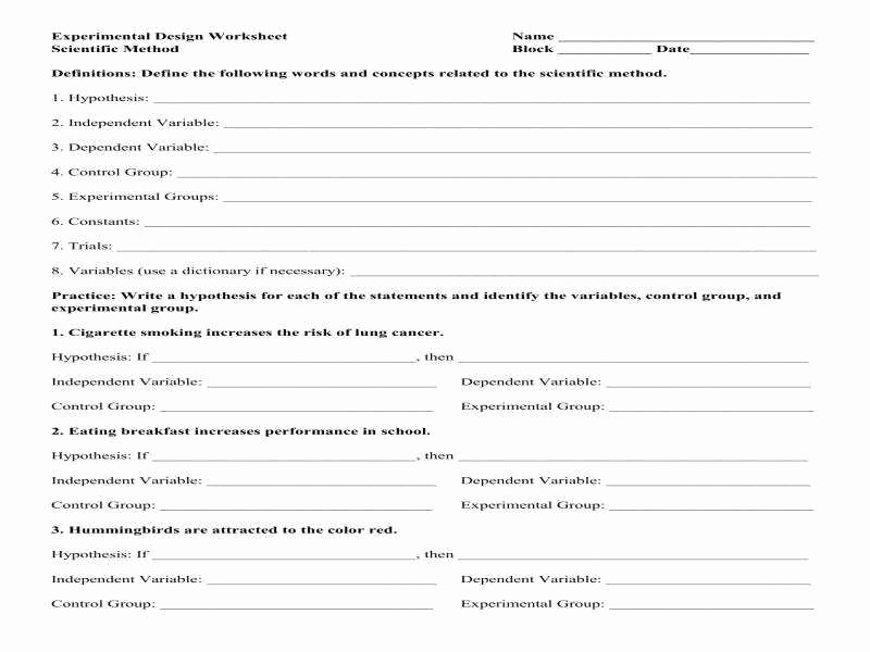 50 Independent And Dependent Variables Worksheet