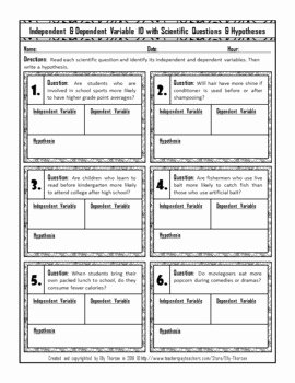 Independent and Dependent Variables Worksheet Inspirational Independent and Dependent Variable Id with Scientific