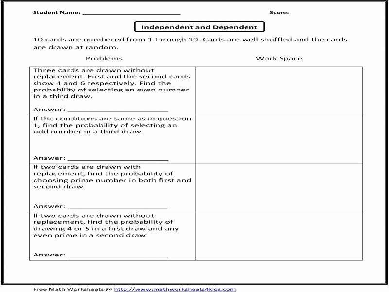 Independent and Dependent Variables Worksheet Inspirational Independent and Dependent Variables Worksheet