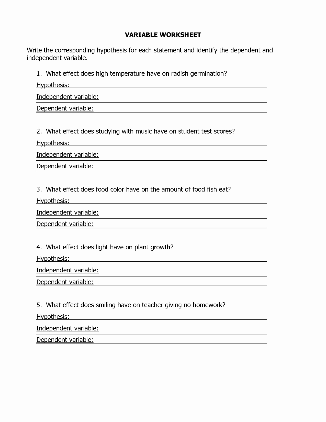 Independent and Dependent Variables Worksheet Lovely 15 Best Of Simpsons Variable Worksheet Answer Key