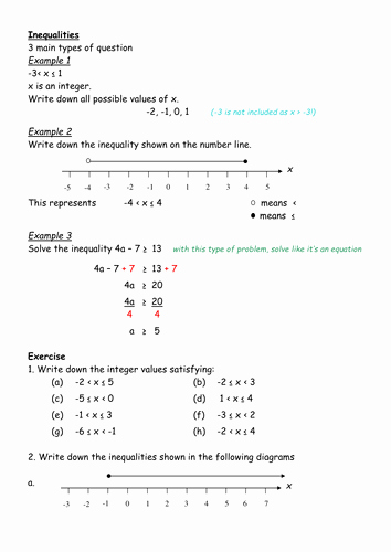 Inequalities Worksheet with Answers Elegant Inequalities Revision Worksheet by Ianmckenzie Teaching