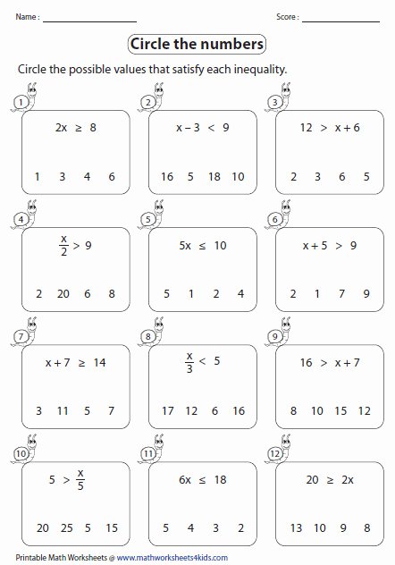 Inequality Word Problems Worksheet Awesome solving Inequalities Worksheets