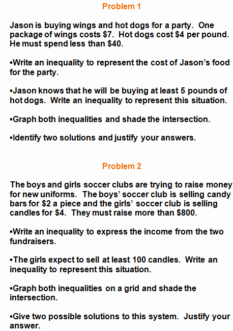 Inequality Word Problems Worksheet New Systems Of Inequalities Practice Problems