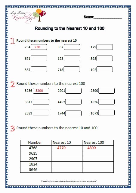 Inspired Educators Inc Worksheet Answers Awesome Rounding to the Nearest 10 and 100 Worksheet the Best
