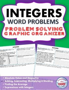 Integer Word Problems Worksheet Luxury Integers Word Problems with Graphic organizer