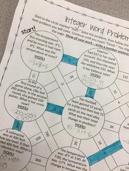 Integer Word Problems Worksheet New Adding and Subtracting Integers Word Problems Maze