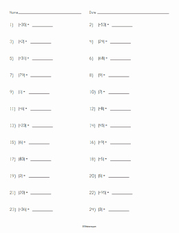 Integers and Absolute Value Worksheet Fresh Absolute Value Of Integers Worksheet