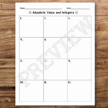 Integers and Absolute Value Worksheet Lovely Absolute Value and Integers Review Task Cards by Count