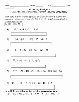 Integers and Absolute Value Worksheet Lovely ordering Absolute Value Worksheet ordering Positive and