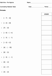 Integers and Absolute Value Worksheet Lovely Subtracting Absolute Value Worksheets Mathvine