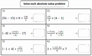 Integers and Absolute Value Worksheet Luxury Absolute Value Worksheets