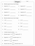 Integers and Absolute Value Worksheet New Integers Worksheets