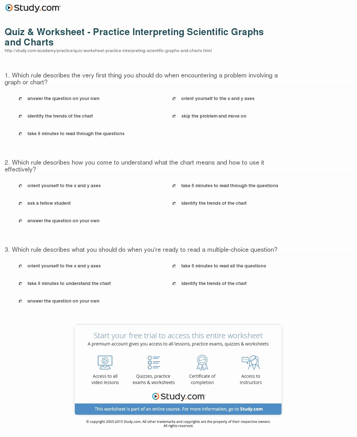 Interpreting Graphs Worksheet Answers New Quiz &amp; Worksheet Practice Interpreting Scientific Graphs