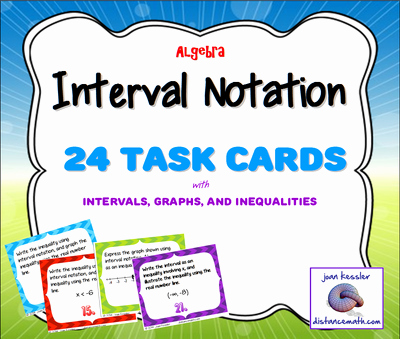 Interval Notation Worksheet with Answers Inspirational Algebra Interval Notation Task Cards Plus Worksheet From