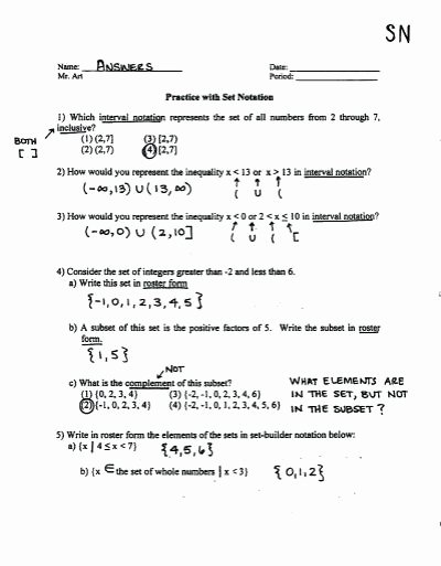 Interval Notation Worksheet with Answers Unique Interval Notation Worksheet with Answers Math – Dunouub