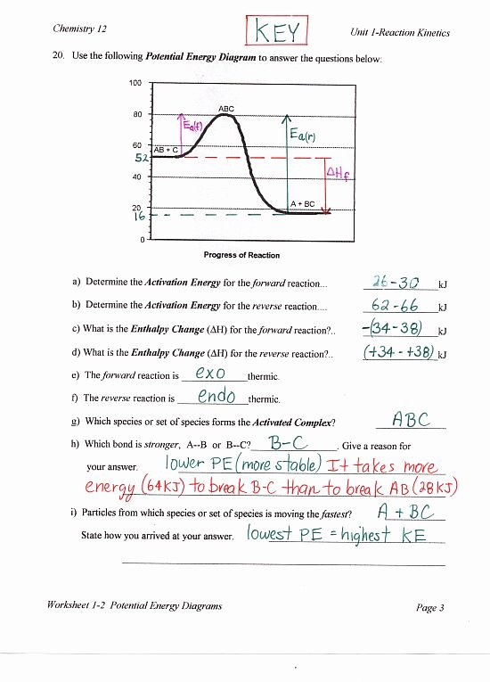 Introduction to Energy Worksheet Answers New Chemistry 12