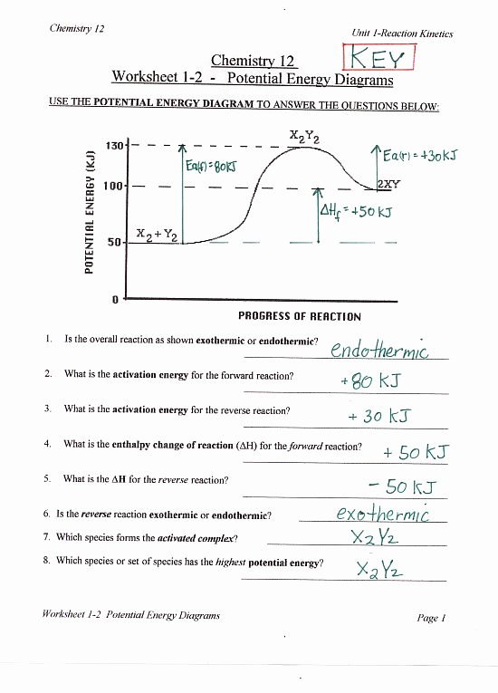 Introduction to Energy Worksheet Answers New Chemistry 12