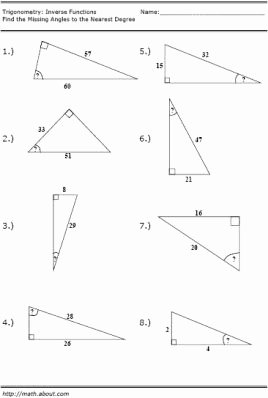 Inverse Trigonometric Functions Worksheet Inspirational Trigonometry Inverse Function Worksheet