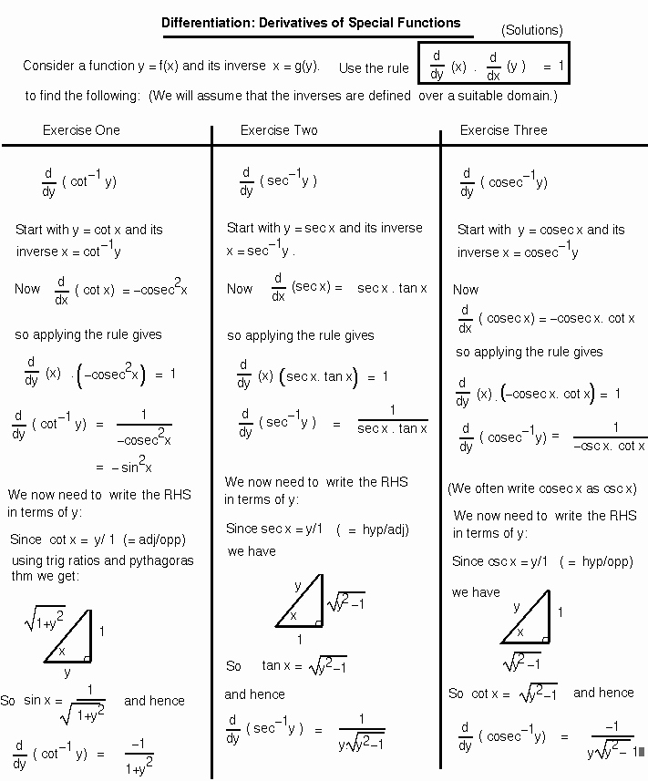 50 Inverse Trigonometric Functions Worksheet