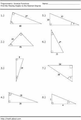 Inverse Trigonometric Functions Worksheet Luxury 14 Best Of Basic Trigonometry Worksheet Trig