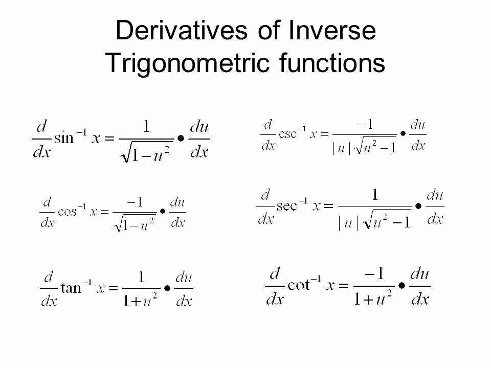 50 Inverse Trigonometric Functions Worksheet