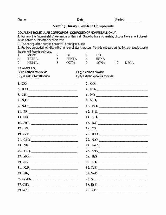Ionic Bonding Worksheet Answer Key Lovely Naming Ionic Pounds Practice Worksheet Answer Key