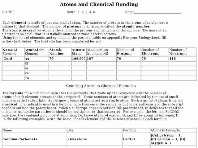 Ionic Bonding Worksheet Answer Key Luxury Chemical Bonding Worksheet