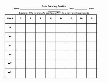 Ionic Bonding Worksheet Answers Awesome Ionic Bonding Criss Cross Practice by Mrs K Science