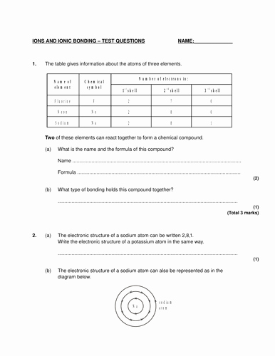 Ionic Bonding Worksheet Answers Best Of Ions formation and Ionic Bonding ast Lesson by