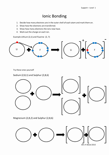 Ionic Bonding Worksheet Answers Inspirational Ionic Bonding Differentiated Ws by Hevr