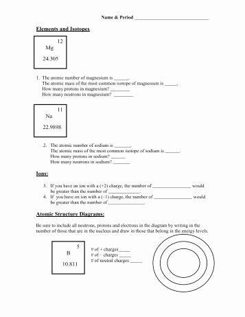 Ions and isotopes Worksheet Fresh Ps 2 2 atom isotope and Ion Worksheet