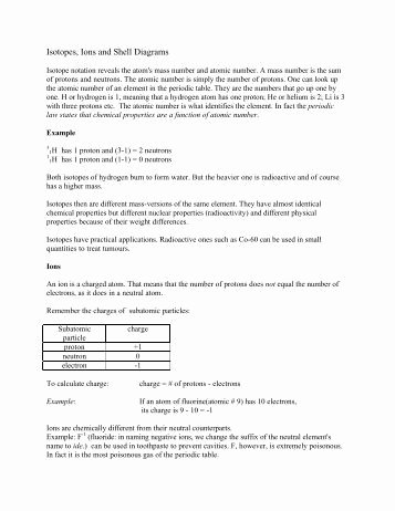 Ions and isotopes Worksheet New isotope and Ions Practice Worksheet Name