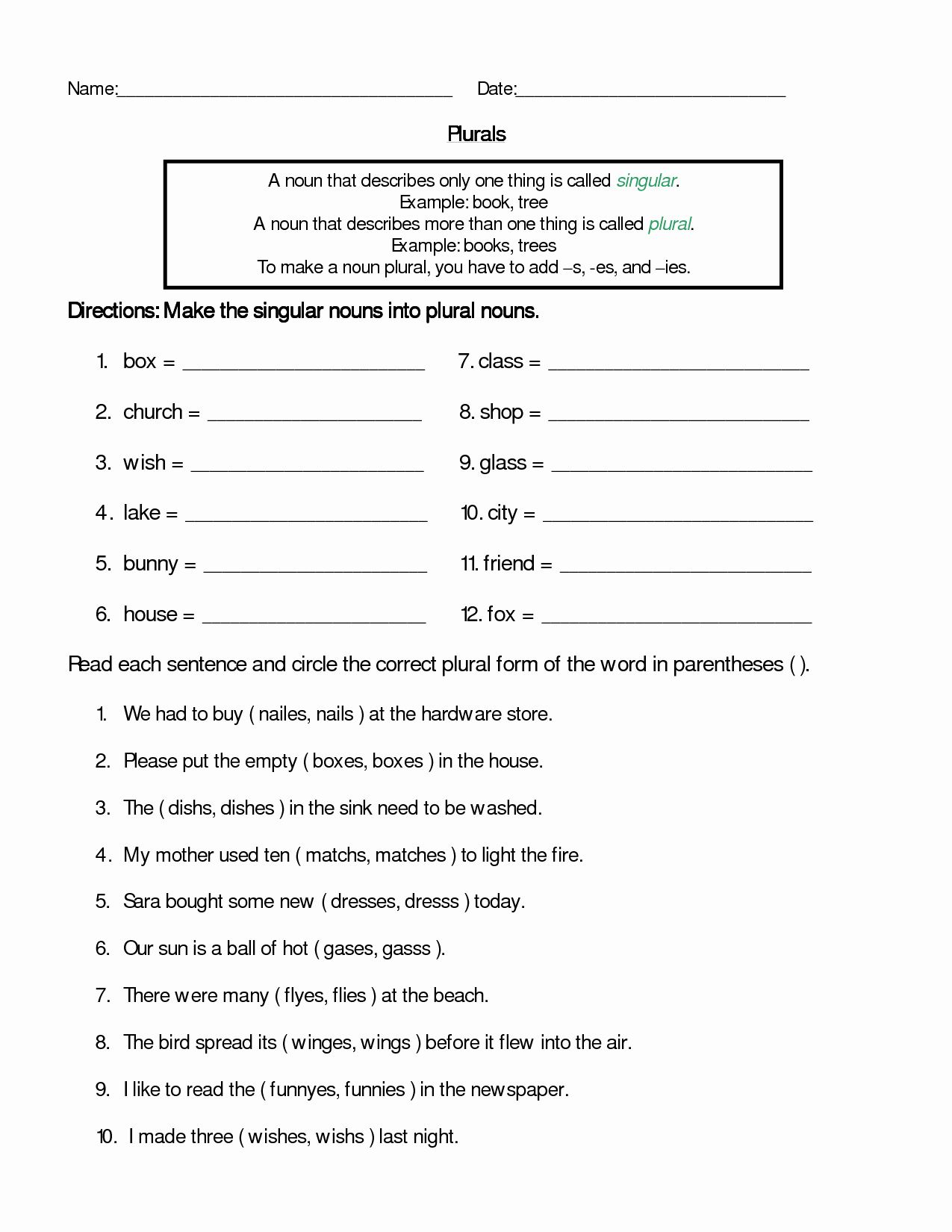 Irregular Plural Nouns Worksheet Beautiful 18 Best Of Irregular Plural Worksheets 4th Grade