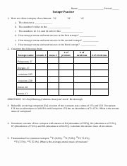 Isotope Practice Worksheet Answer Key Fresh isotope Practice Worksheet Keyc Name isotope Practice
